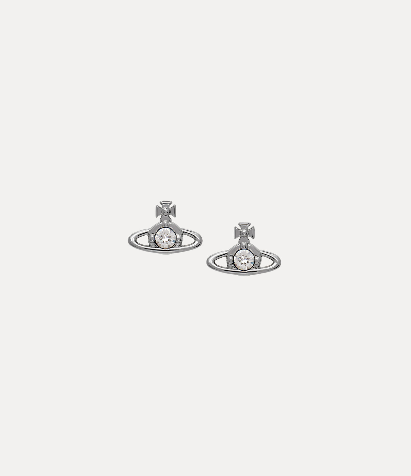 Nano Solitaire Earrings in PLATINUM-CRYSTAL-Crystal | Vivienne 