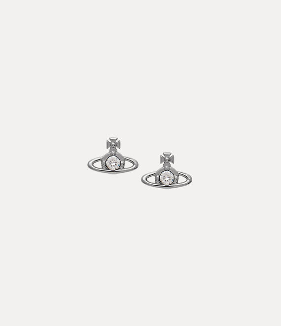 Vivienne Westwood Nano Solitaire Earrings In Platinum-crystal-crystal
