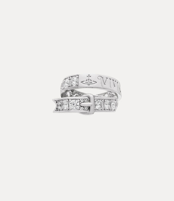 New Belt Ring in PLATINUM-WHITE-CZ | Vivienne Westwood®