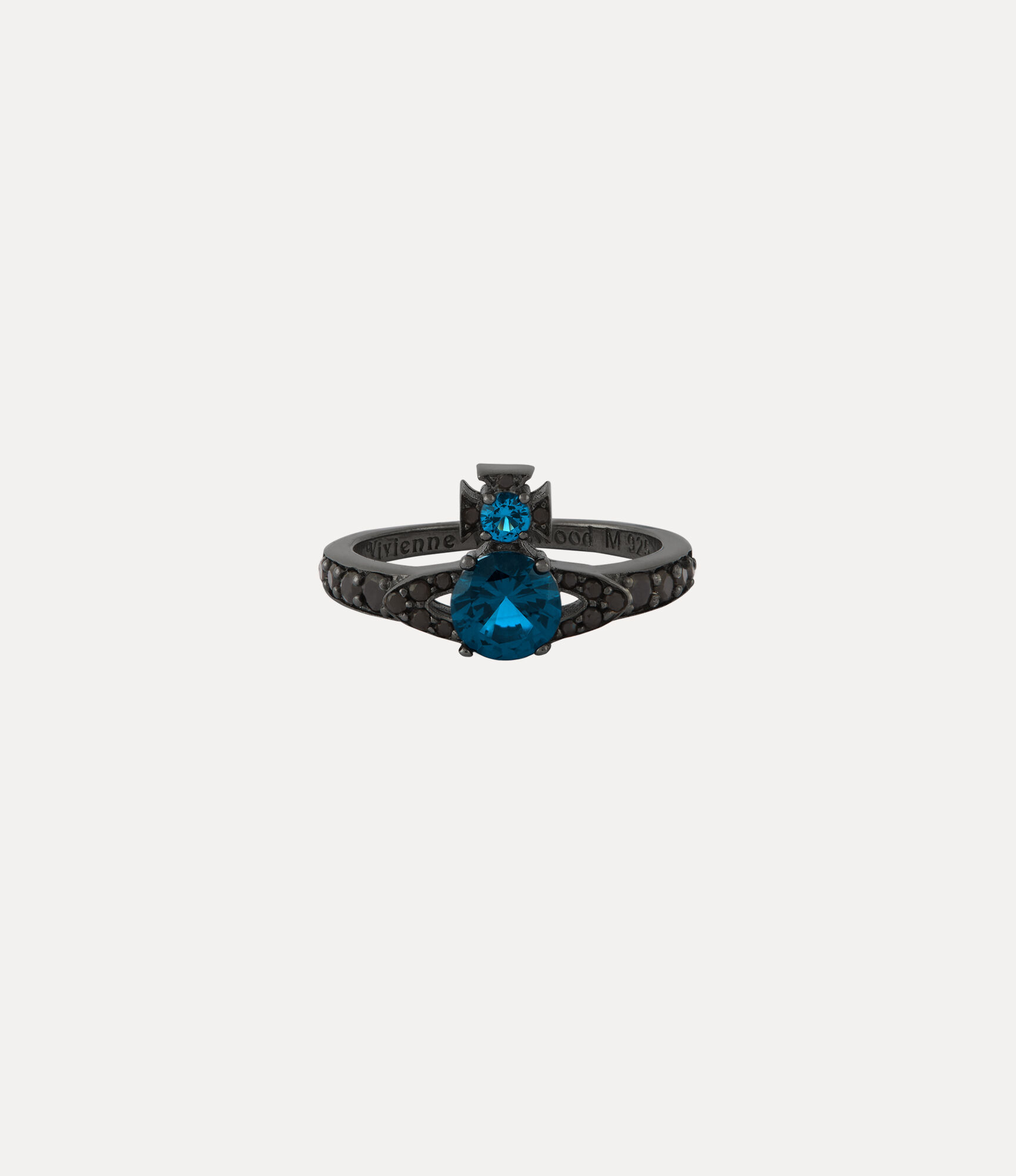 Ismene Ring in RUTHENIUM-BLUE-BLACK-CZ | Vivienne Westwood®