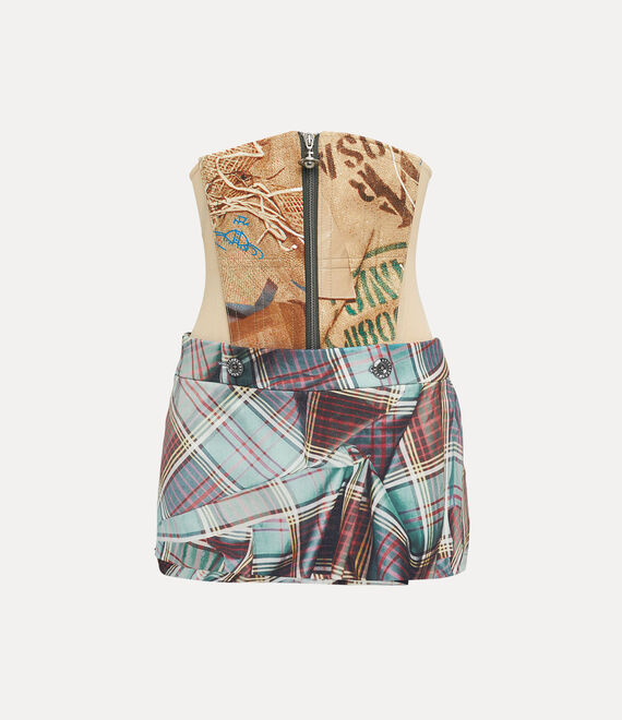 Shop Vivienne Westwood Foam Corset Skirt In Multi-tartan