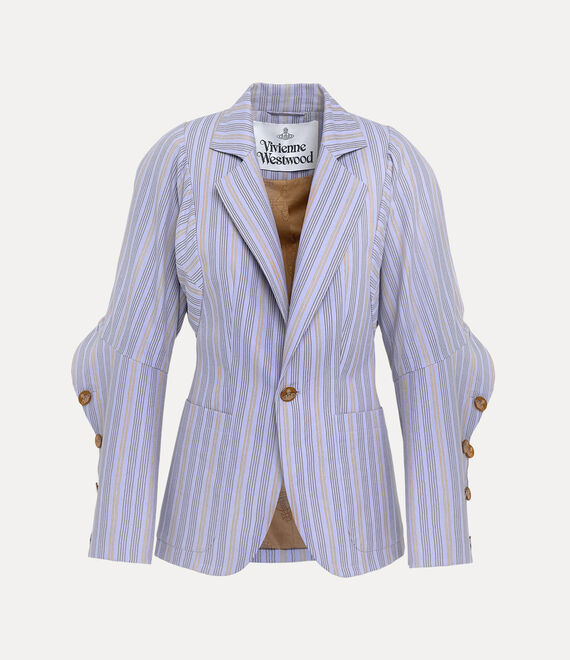 Shop Vivienne Westwood Pourpoint Classic Jacket Cotton Lilac 40 Women