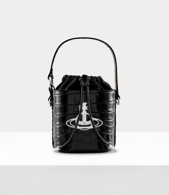 Shop Vivienne Westwood Drawstring Bucket Leather Black